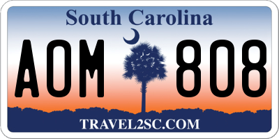 SC license plate AOM808