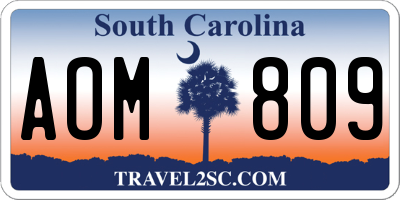 SC license plate AOM809