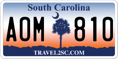 SC license plate AOM810