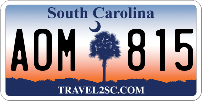 SC license plate AOM815