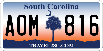 SC license plate AOM816