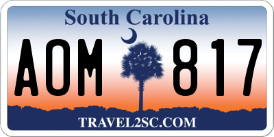 SC license plate AOM817