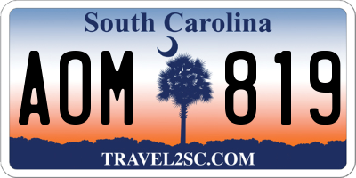 SC license plate AOM819