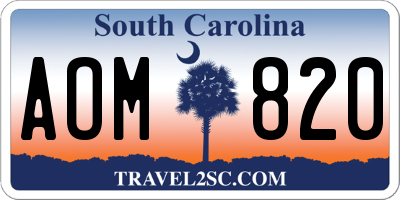 SC license plate AOM820