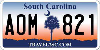 SC license plate AOM821