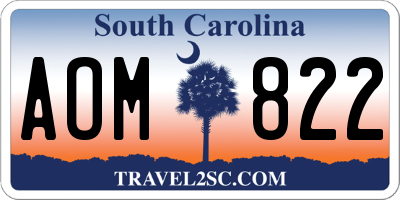 SC license plate AOM822