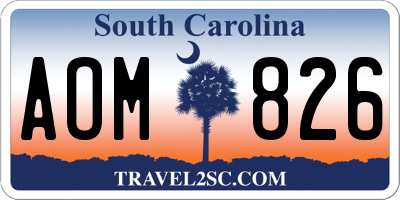 SC license plate AOM826