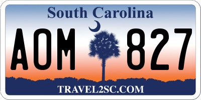 SC license plate AOM827