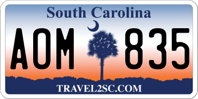 SC license plate AOM835