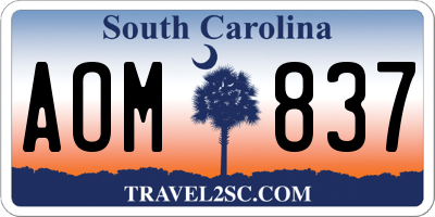 SC license plate AOM837
