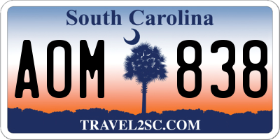 SC license plate AOM838