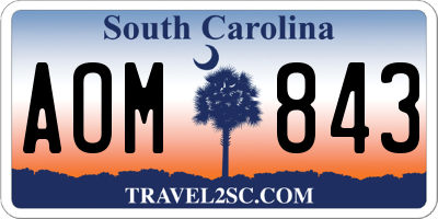 SC license plate AOM843