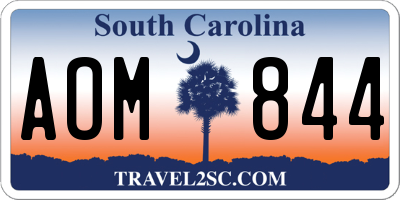 SC license plate AOM844