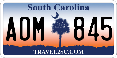 SC license plate AOM845