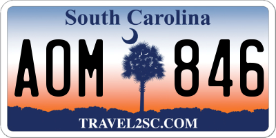 SC license plate AOM846