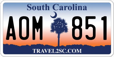 SC license plate AOM851