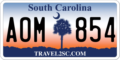 SC license plate AOM854