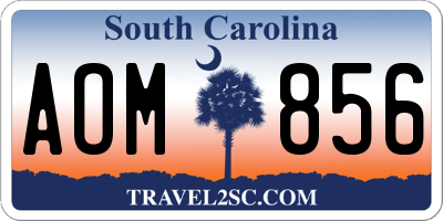 SC license plate AOM856