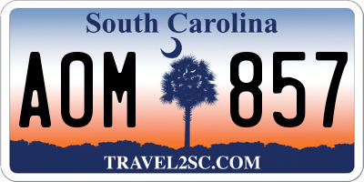 SC license plate AOM857