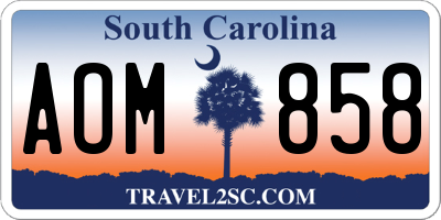 SC license plate AOM858