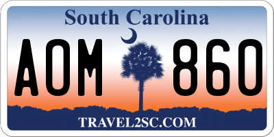 SC license plate AOM860