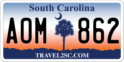 SC license plate AOM862