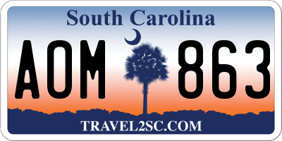 SC license plate AOM863