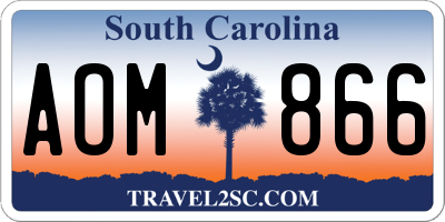 SC license plate AOM866
