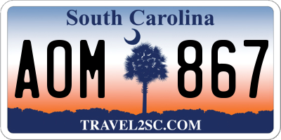 SC license plate AOM867