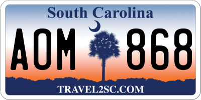SC license plate AOM868