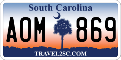 SC license plate AOM869