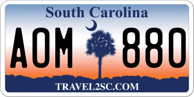 SC license plate AOM880