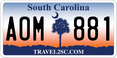 SC license plate AOM881