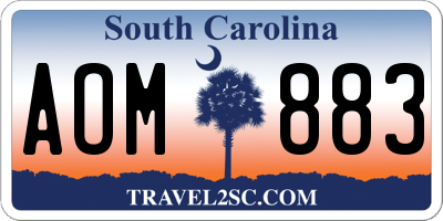 SC license plate AOM883