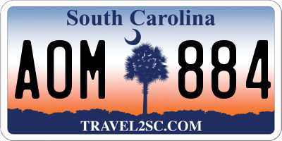SC license plate AOM884