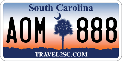 SC license plate AOM888