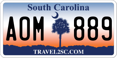 SC license plate AOM889