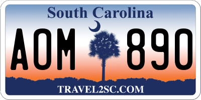 SC license plate AOM890
