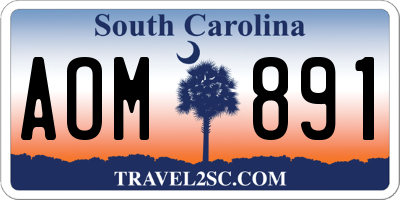 SC license plate AOM891
