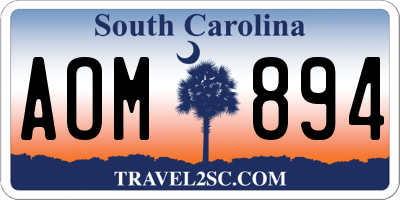 SC license plate AOM894