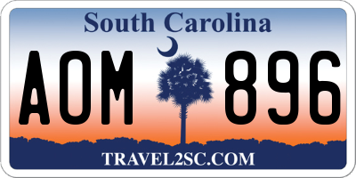 SC license plate AOM896