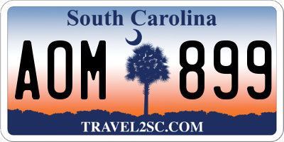 SC license plate AOM899