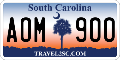 SC license plate AOM900