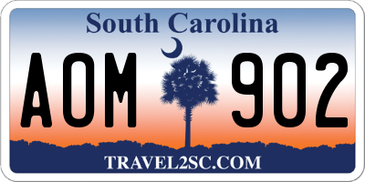 SC license plate AOM902