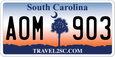 SC license plate AOM903