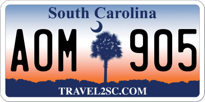SC license plate AOM905