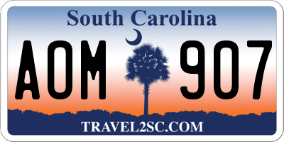 SC license plate AOM907