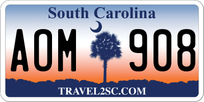 SC license plate AOM908