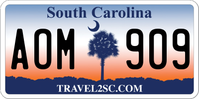 SC license plate AOM909