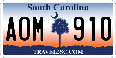 SC license plate AOM910